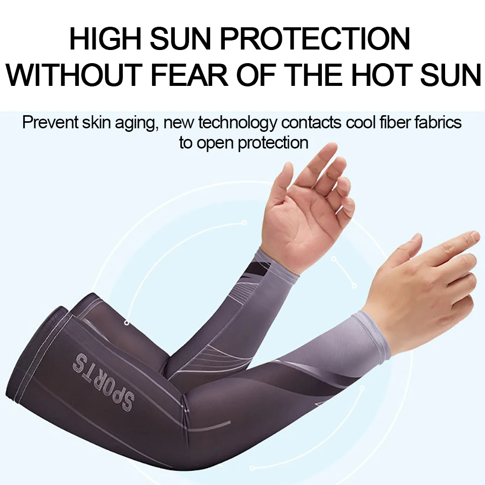 GTUBIKE Cycling Ice Sleeves for Men Summer Sports Ultraviolet-proof Cuff Driving Sun Protection Arm Sleeves Hiking Fishing