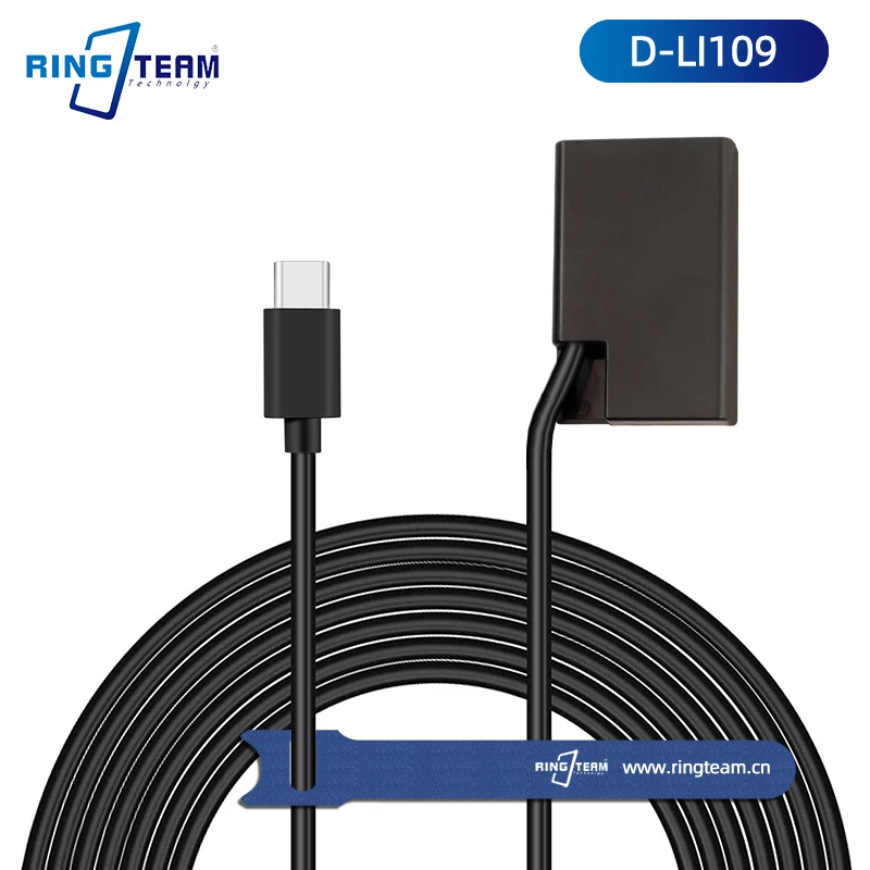 

PD USB-C Power Cable to D-Li109 Dummy Battery D-AC128 DC coupler for Digital Cameras K-50 K50 K-30 K30 K-R KR K-S1 KS1 K-S2 KS2