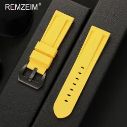 Waterproof Silicone Sport Watch Strap - Durable & Comfortable Replacement Wristband - 26mm (Yellow - B)