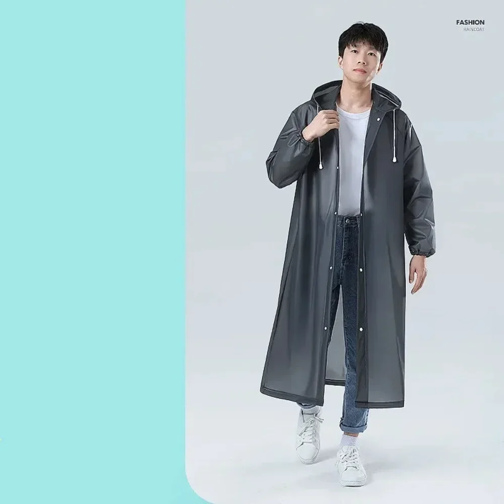Raincoat Poncho Adult Raincoat Hooded One-piece Long Reusable Poncho Outdoor Rainwear For Women And Men Transparent Waterproof Poncho