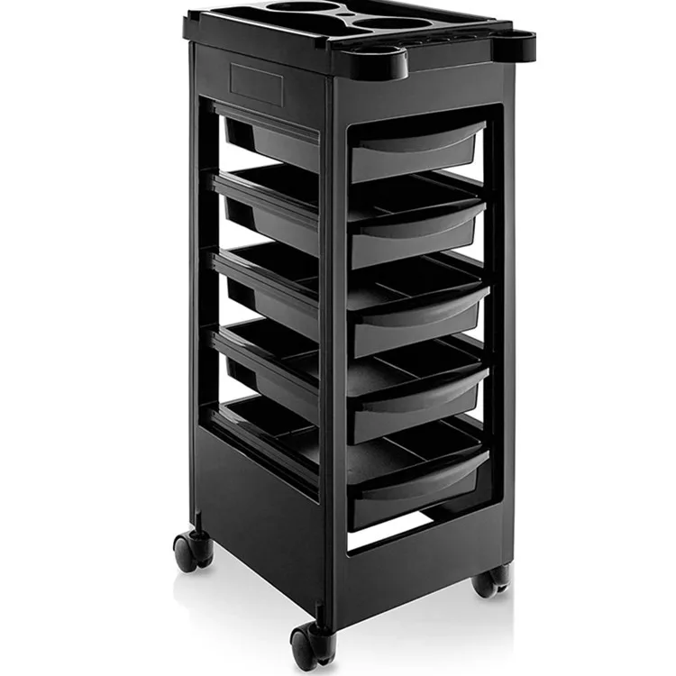 Wholesale High Quality Hair Salon Trolley With Five Drawer Rotary Storage Salon Trolley Hairdressing Facial Beauty Trolley five layer storage cabinet plastic drawer type closet desk organizer boxes small plastic chest drawers dressing table makeup