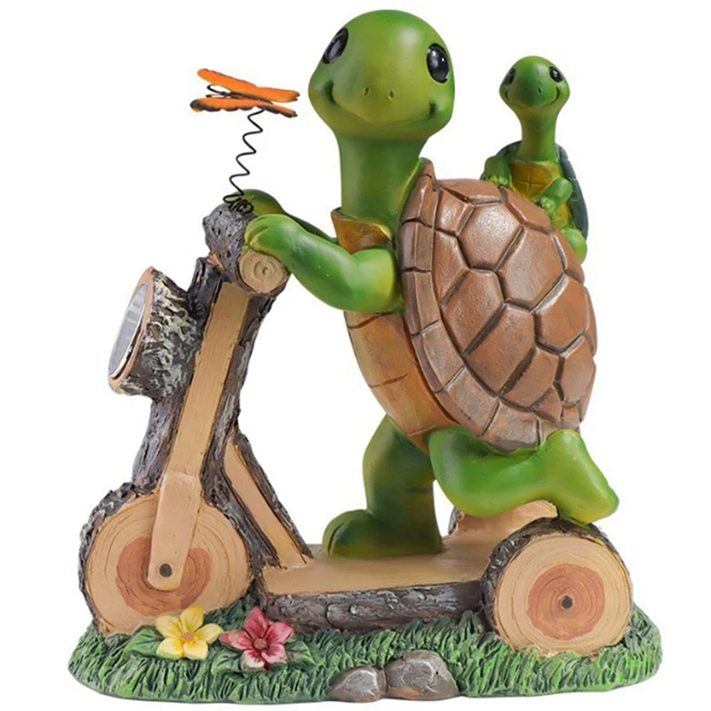 

Turtle Outdoor Solar Light Cute Turtle Small Butterfly Decoration Statue Outdoor