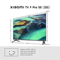 [Officiel] Xiaomi TV F Pro 55 2026 | Écran QLED 4K lumineux avec technologie de lissage de mouvement, Son immersif avec Dolby Audio™, DTS:X, DTS Virtual:X, 1,07 milliard de couleurs, DCI-P3 94 % 8