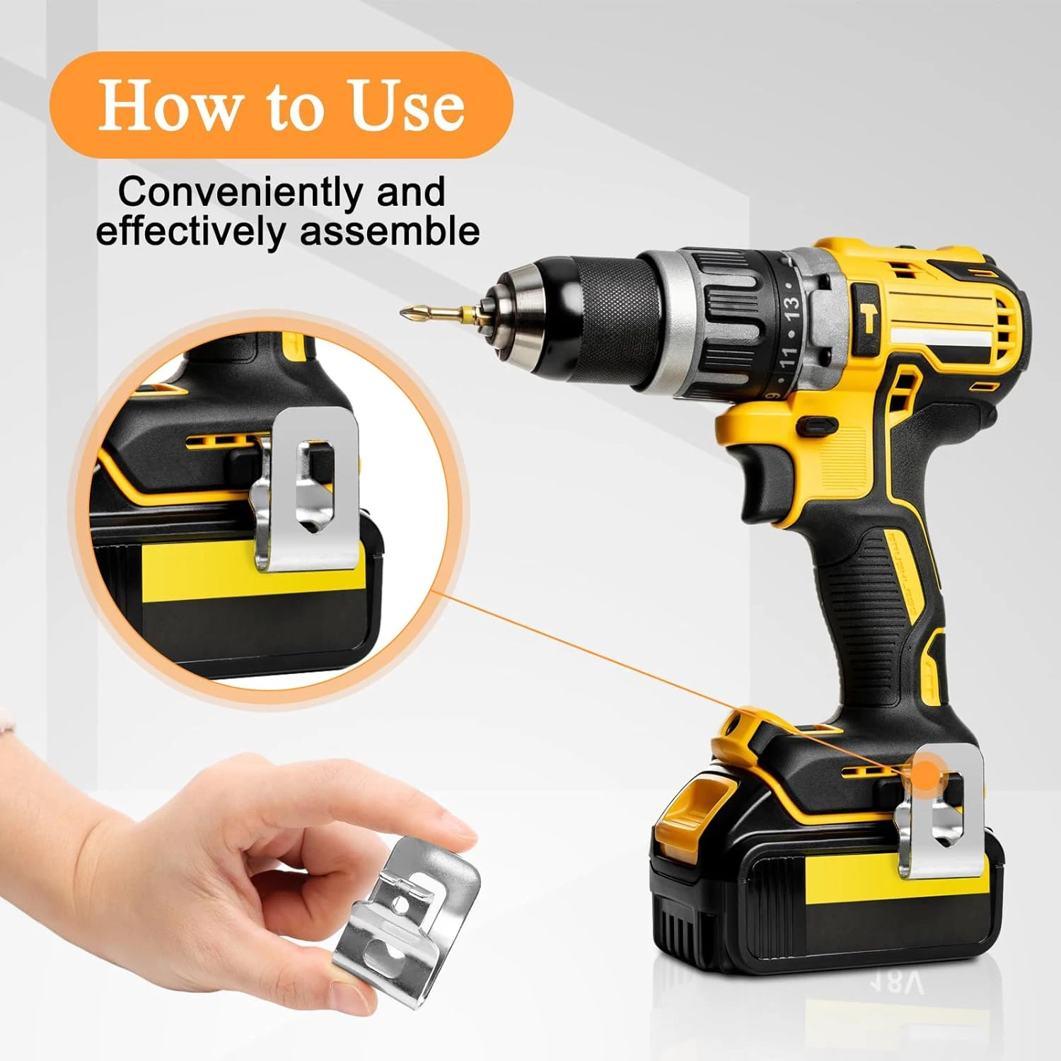 DeWalt 20V 드릴 드라이버 N268241 N169778 DCD980 해머 임팩트 렌치 액세서리 용 2PCS 전기 드릴 벨트 클립 후크