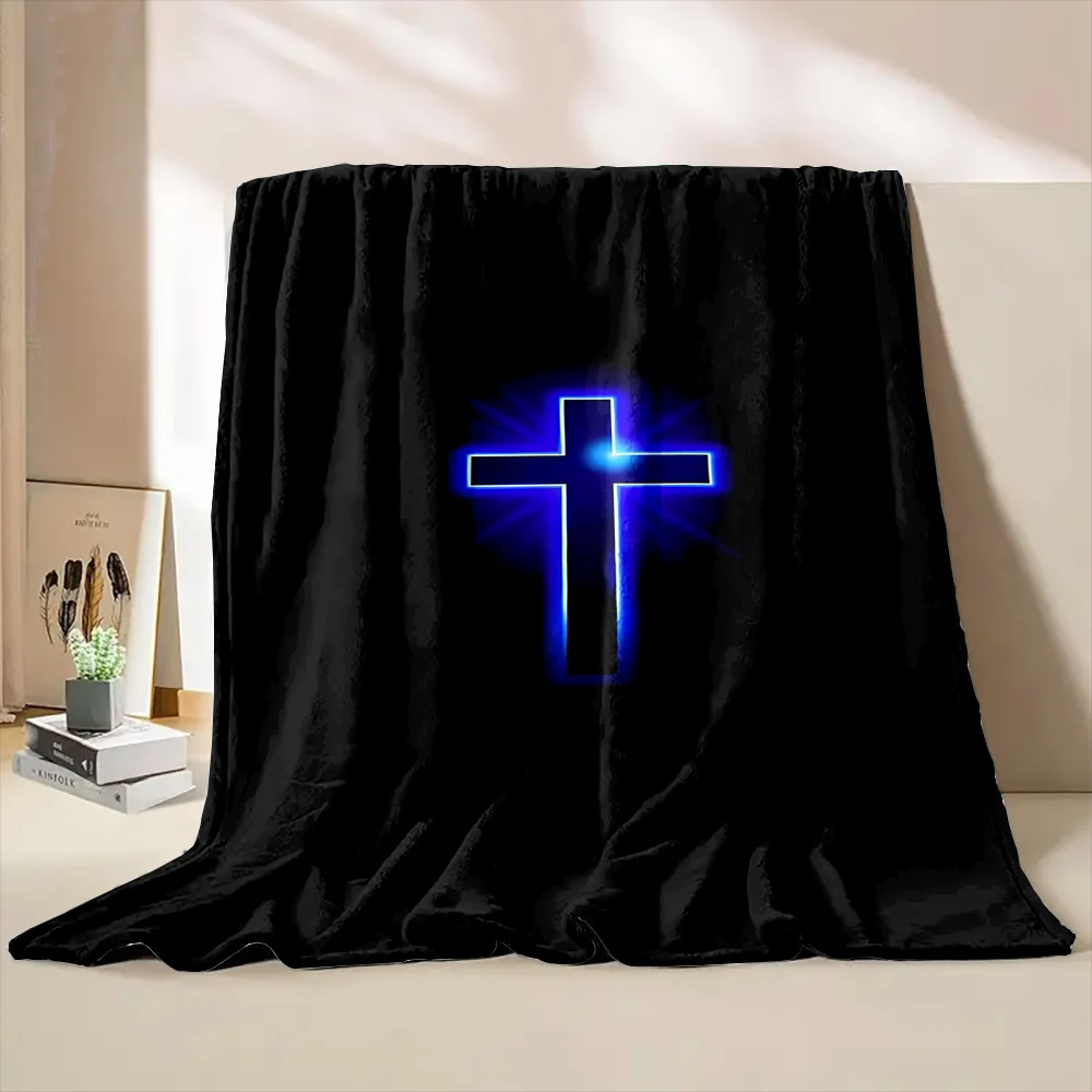 HD Holy Bible Cross Pray Soft Flannel Blanket for Bed Bedroom Sofa Picnic, Warm Throw Blanket for Cover Outdoor Leisure Nap Gift 2
