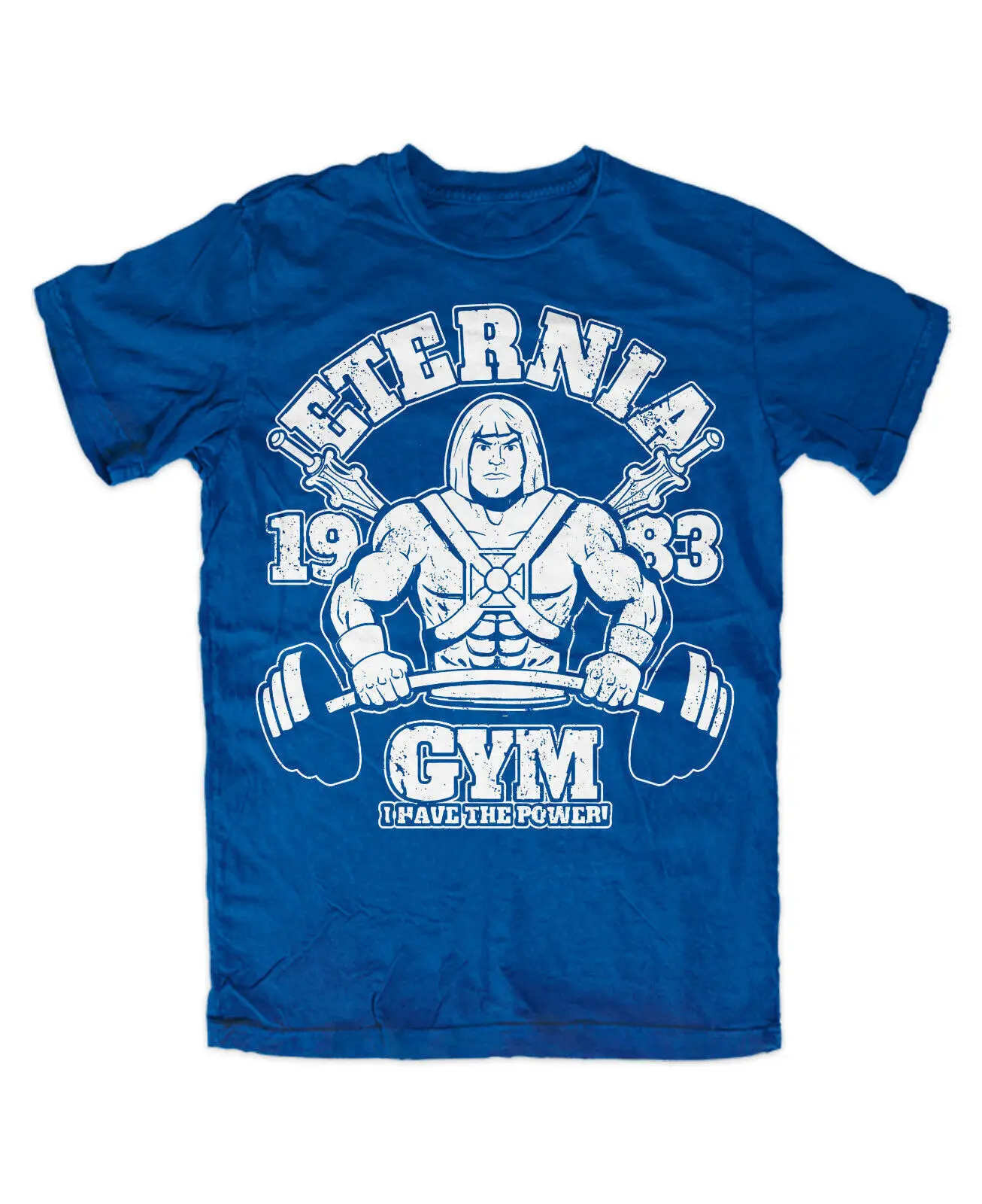 Maglietta Da Palestra Eternia Blue Motu Cult Universe Masters Man Skeletor Grayskull