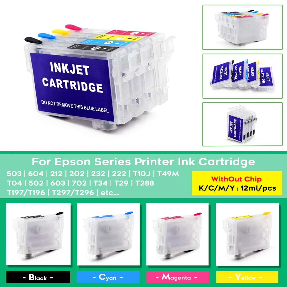 Cartucho de Tinta Recarregável sem Chip Adequado para Epson Xp2200 Xp-2205 Xp3200 Xp-3205 Xp4200 4205 Wf-2910dwf Wf-2950 604 604xl - Imagem 5