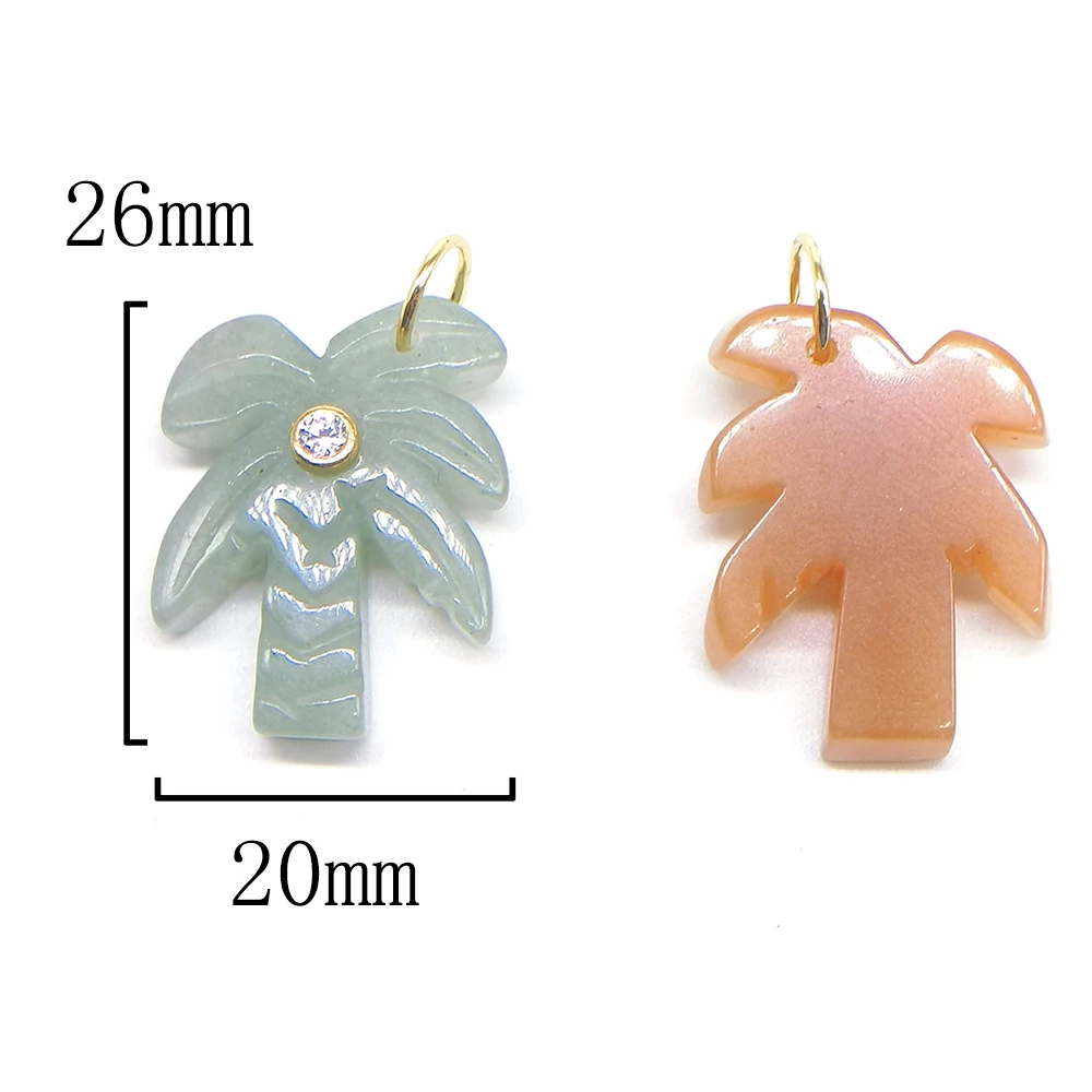 Gemstone Coconut Tree Pendant - Image 2