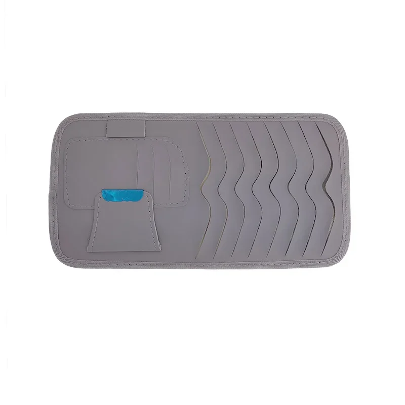 Leather Sun Visor Organizer with CD/DVD Holder and Sunglasses Storage
