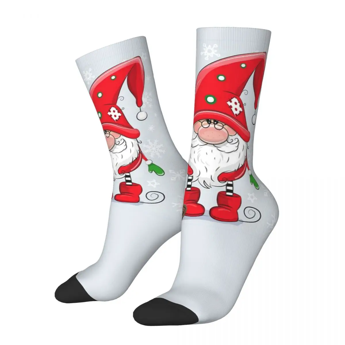 

Autumn Winter Harajuku Men's Women's Christmas Cute Red Gnome Socks New Year Breathable Football Socks