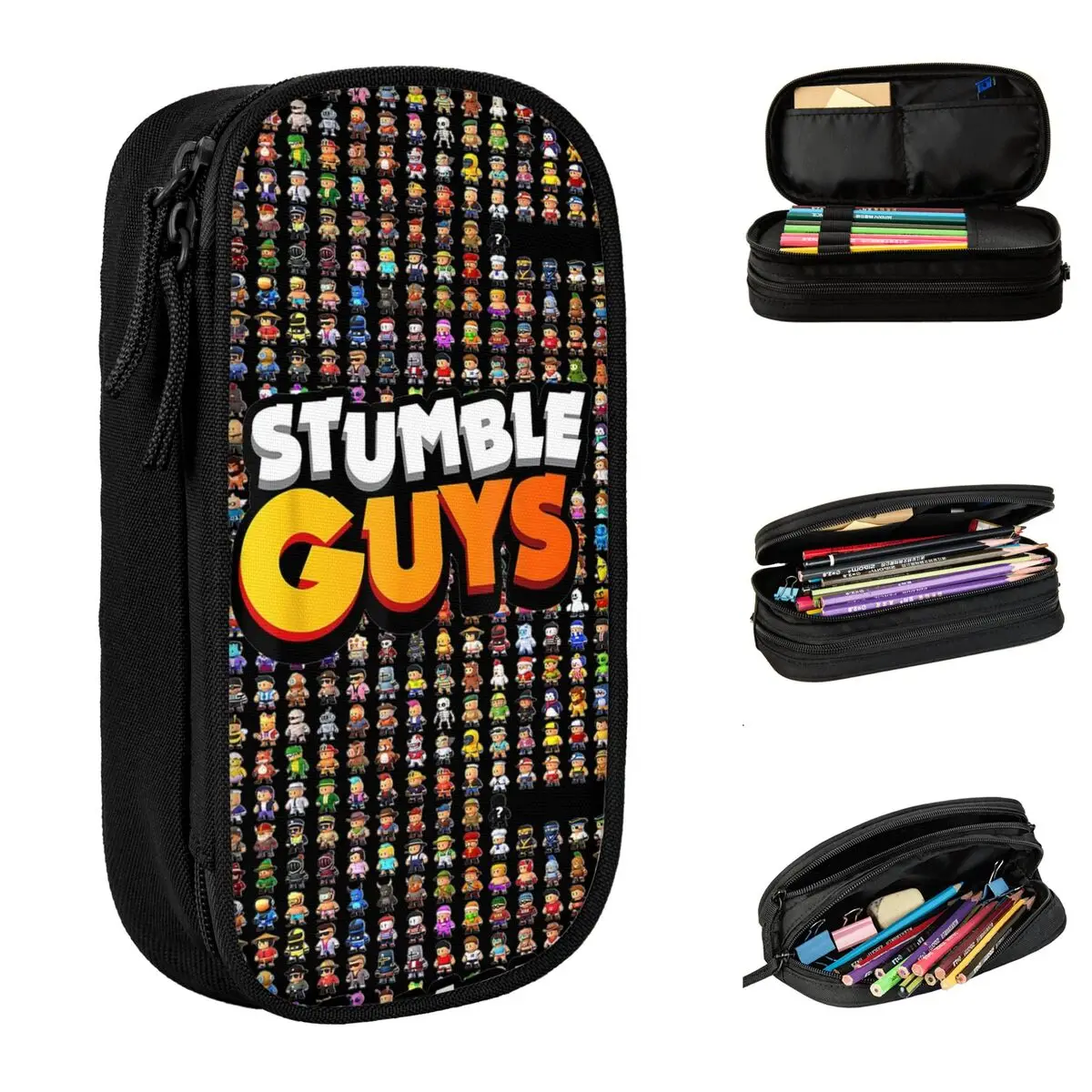 

Stumble Guys Funny Game Pen Box Double Layer Large-capacity Kids School Supplies Pencil Box Gift