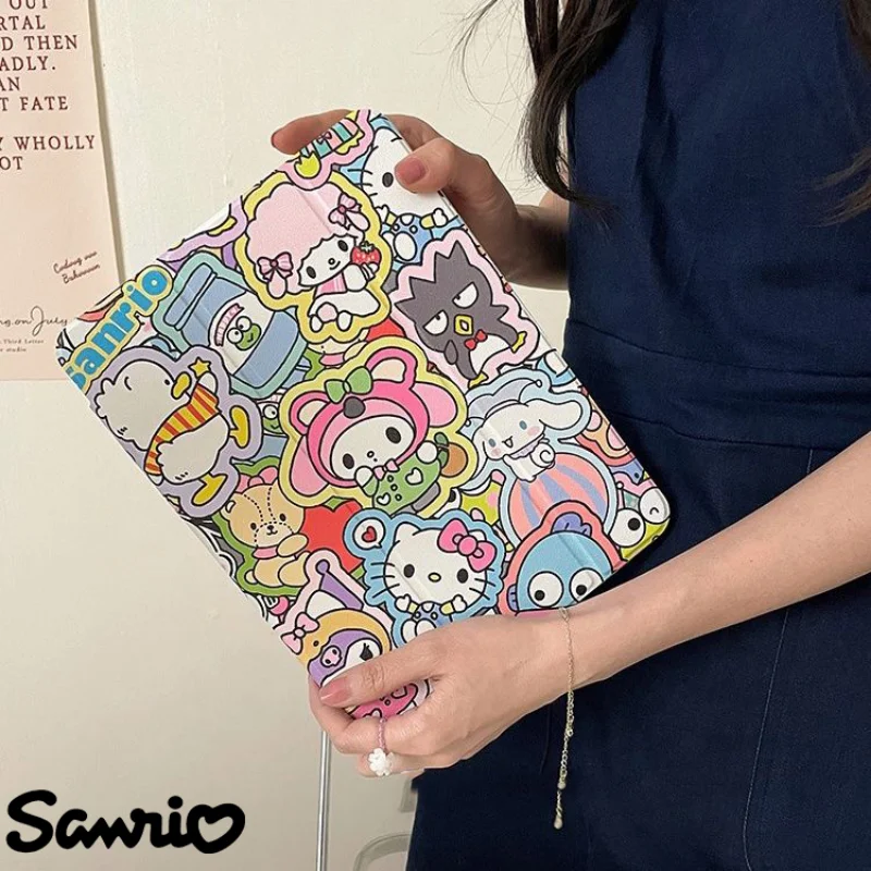 

Аниме Kawaii Sanrio Kuromi IPad Pro 2022 11 дюймов Искусственная Девушка HelloKitty защита от падения защитный чехол для IPad 2021 10,2 дюймов Mini 6