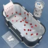 Portable Bathtub for Shower Stall, Large 47 Inch Foldable Soaking Bathing Tub Adults, Separate Family Bathroom SPA Collapsible 4