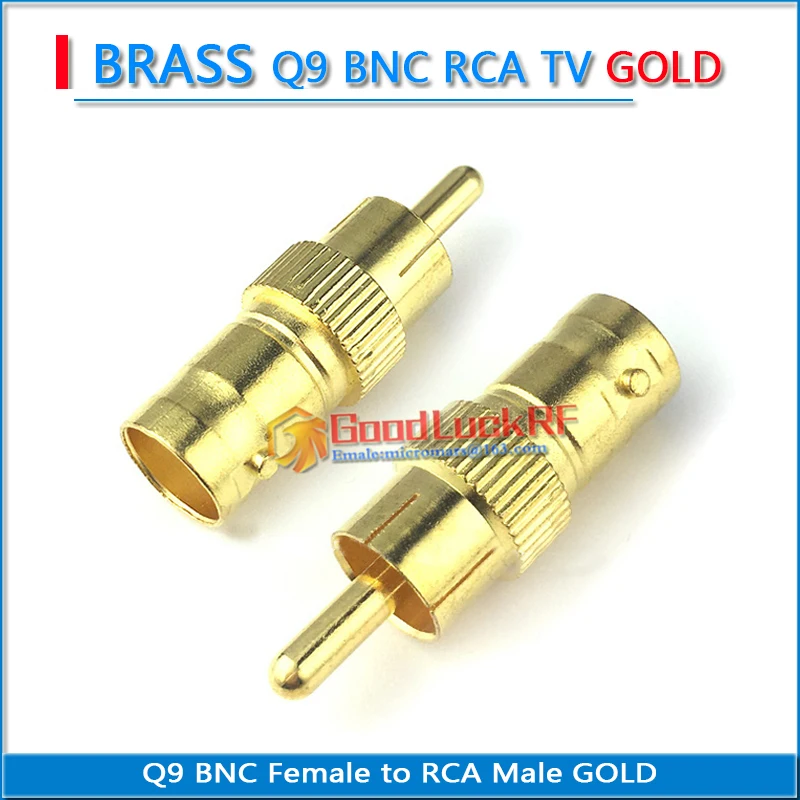 Spina maschio Q9 BNC femmina a RCA di alta qualità da BNC a RCA adattatori per connettori RF coassiali diritti in ottone nichelato placcato oro