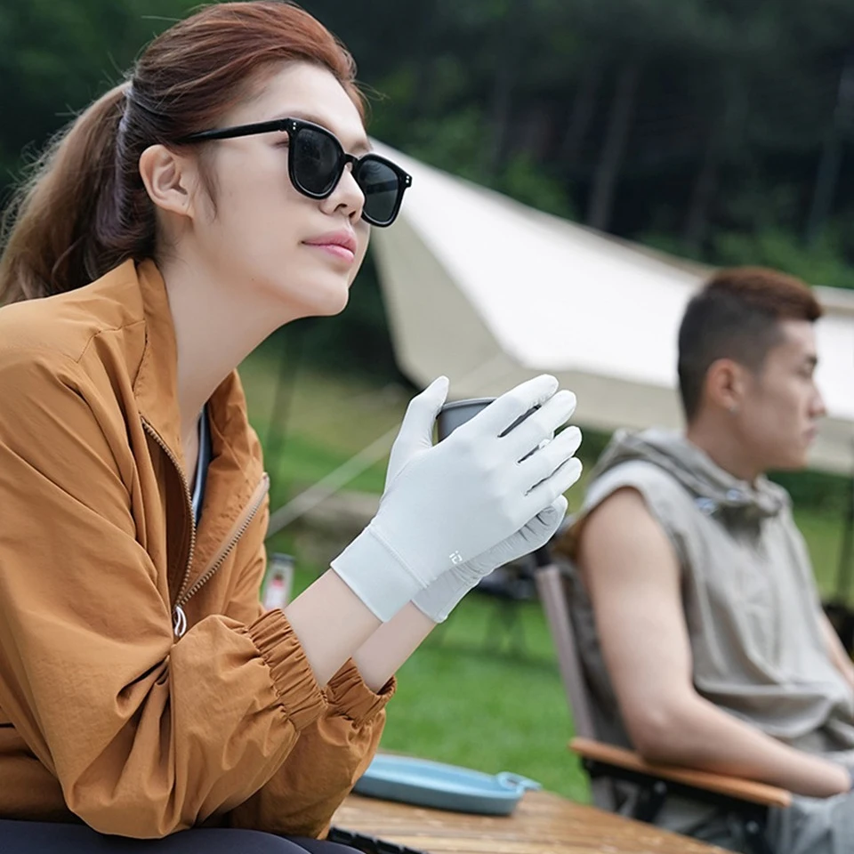 GTUBIKE Summer Ice Silk Gloves Sunscreen Cool Two-Finger Cycling Slender Driving Thin Breathable Outdoor Touch Screen Gloves