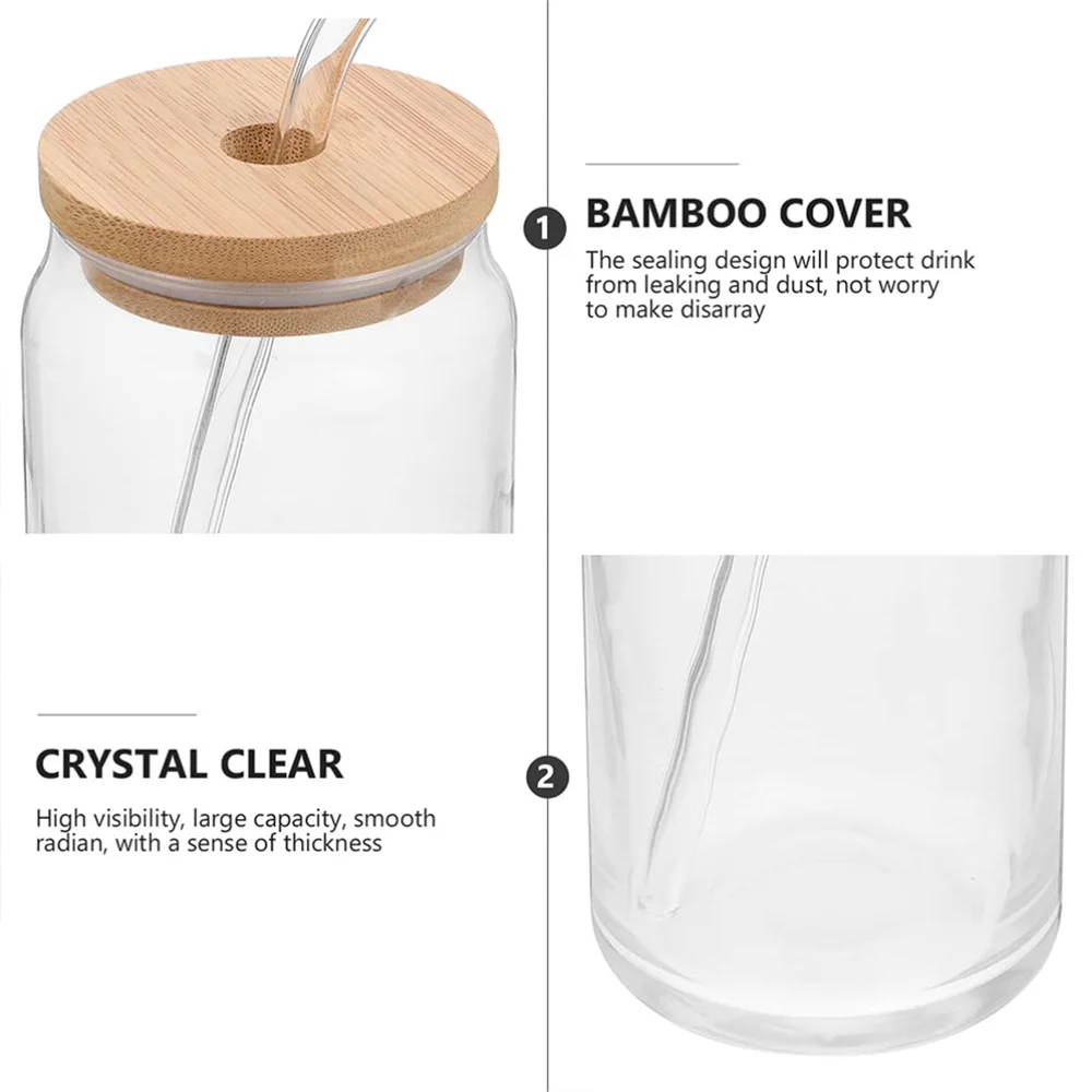 Mason Jars Coffee Mug 1 Pcs with Straws Lids Iced Coffee Glasses Beverage Juice Cups for Cocktail Whiskey glass coffee mug