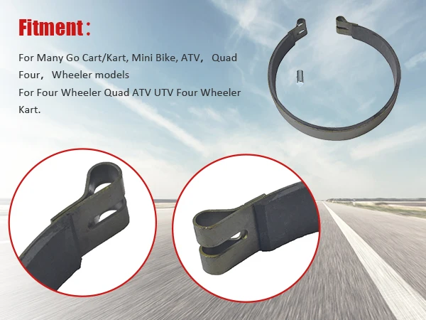thumbnail image 2 of 2 Pack 4-Inch Brake Bands With Pins For Go Karts & Mini Bikes 2 of 12