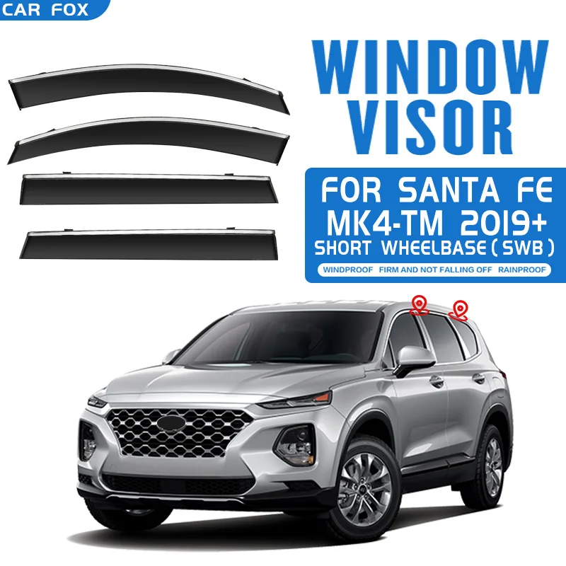 

For HYUNDAI SANTA FE IX45 2000-2023 Plastic Window Visor Vent Shades Sun Rain Deflector Guard 4PCS/SE For HYUNDAI SANTA FE IX45