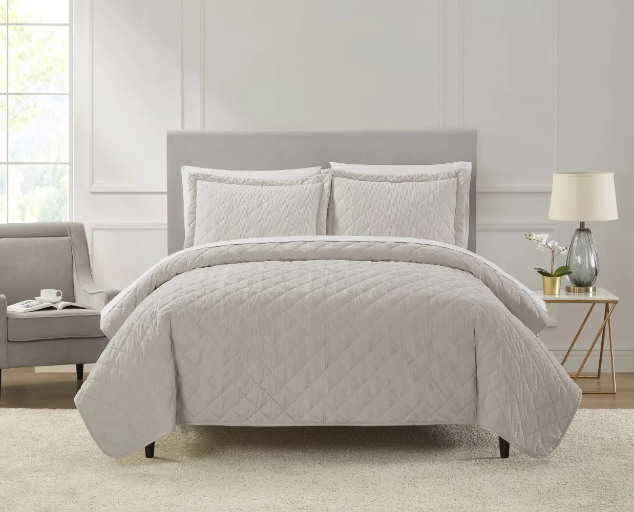 

Corduroy 7 Piece Quilt Set with Sheets, Queen