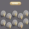 10Pcs Shell Shape Wall Hook Kitchen Bathroom Multifunction Punch Free Hooks Coat Hanger Home Decoration Paste Style Hooks 4