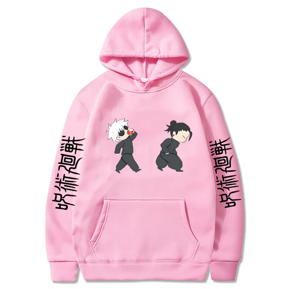 Jujutsu Kaisen Anime Hoodies Cartoon Satoru Gojo Cute Print Men Women Pullovers Autumn Winter Casual Plus Size Sweatshirts 4