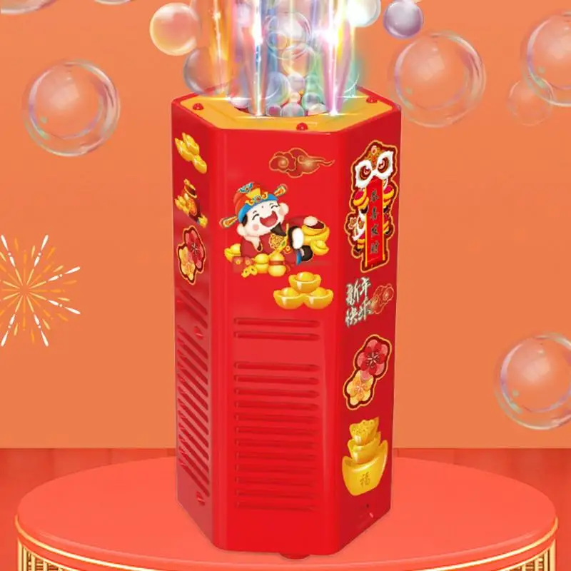 Firework Bubble Machine Lights Sounds Bubble Firework Blaster Bubble Party Favors New Year Toy Outdoors Activity Easter Birthday 5