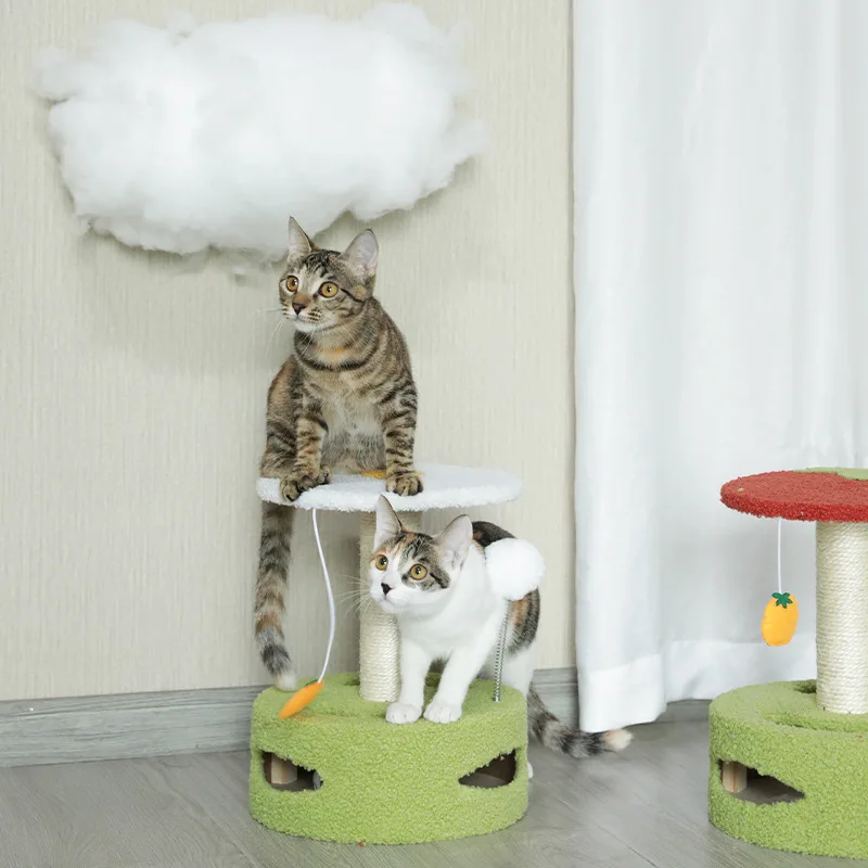 

Cat Tree Tower Cat Scraper with Hammock Cat Scratcher with Sisal Scratching Post Furniture Climbing Frame Condo Top Soft Perch