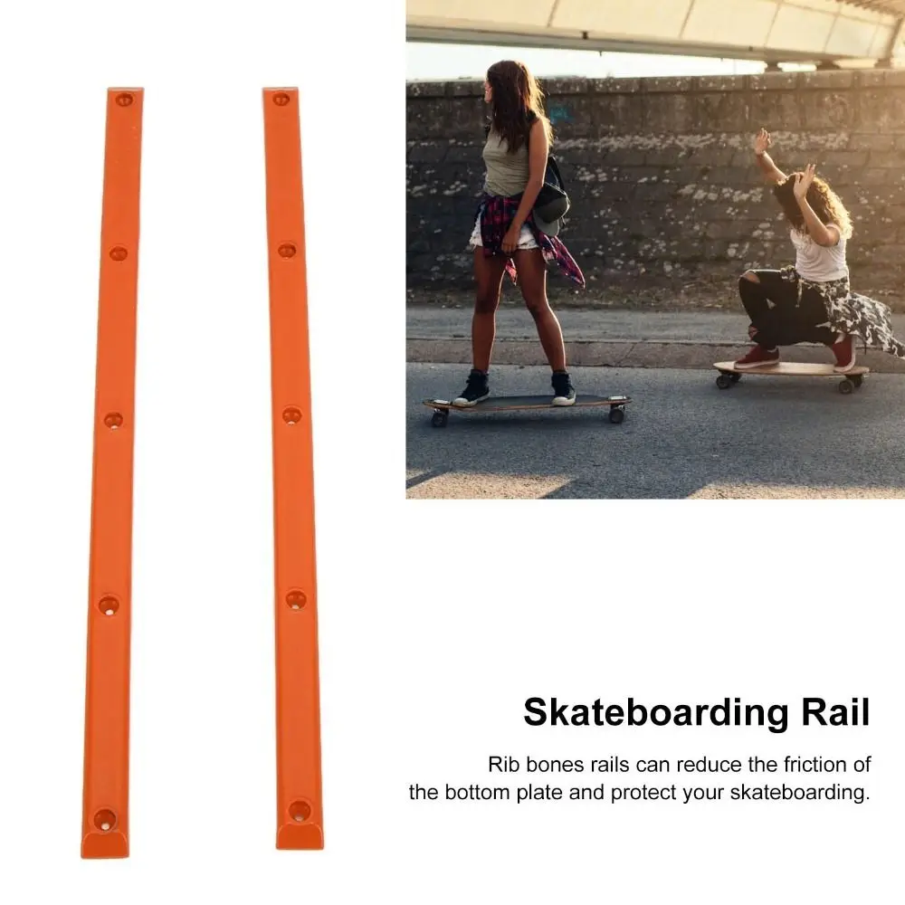 2Pcs Durable ABS Rib Bones Rails Colorful 36.5x1.7cm Skateboard Rail Guards Board Rails Skateboards Decks