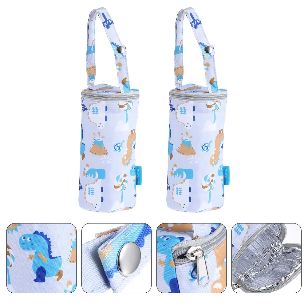 

2 Pcs Baby Bottle Thermal Bag Stroller Wagon Milk Insulated Insulation Bags 300d Oxford Cloth Travel