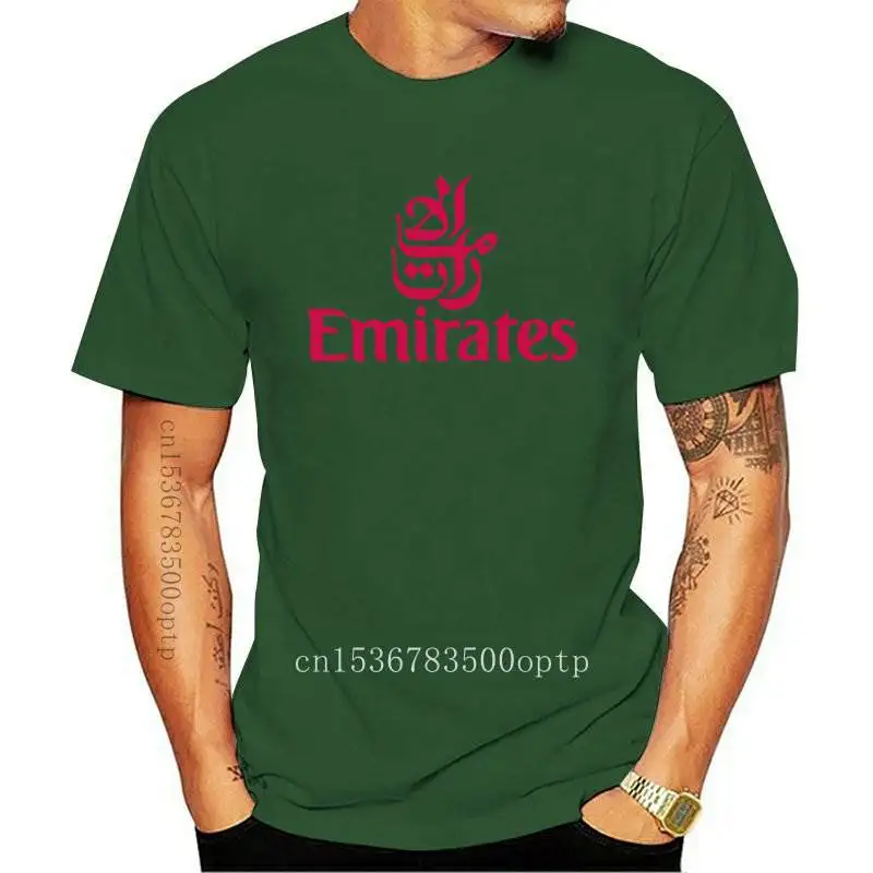 Kaus FLY EMIRATES Airlines Bar Kaus Pria Katun лайкра Atasan 2021 Desain Kualitas Tinggi Cetak Inkjet Digital