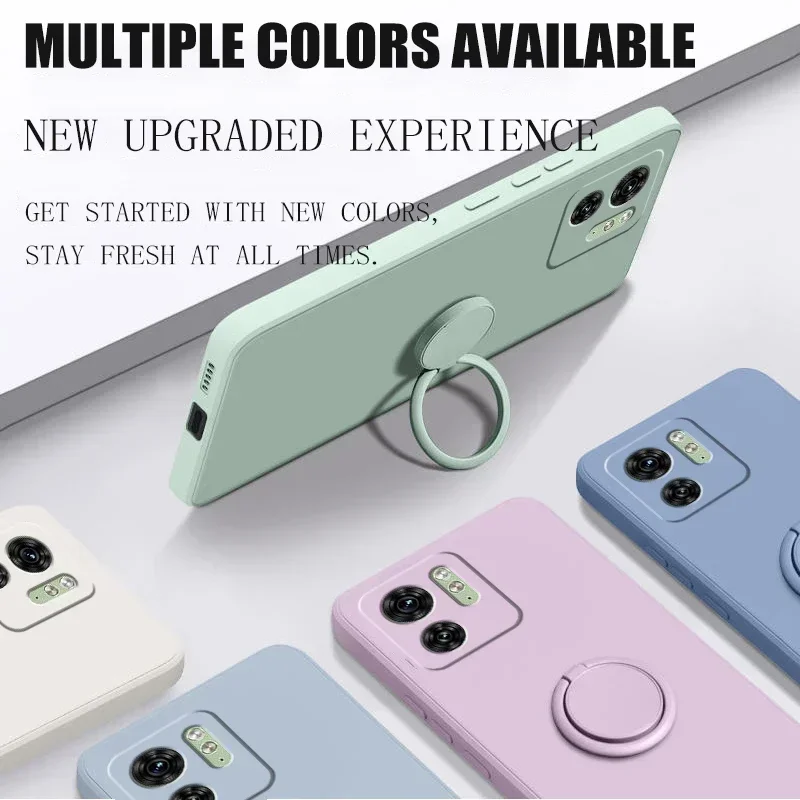 TPU Liquid Silicone Ring Holder Case for Motorola EDGE 50 Fusion Pro 50/40/30 NEO G85 G35 G84 G54 G34 G24 G14 G04/S E14/13 Cover