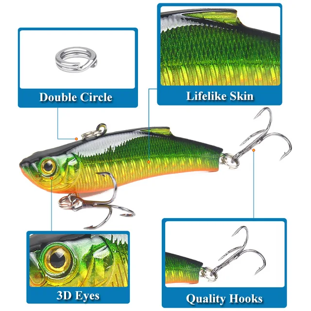 1Pcs 70mm/18g Hard Sea Fishing Lure VIB Spinner Spoon Fishing