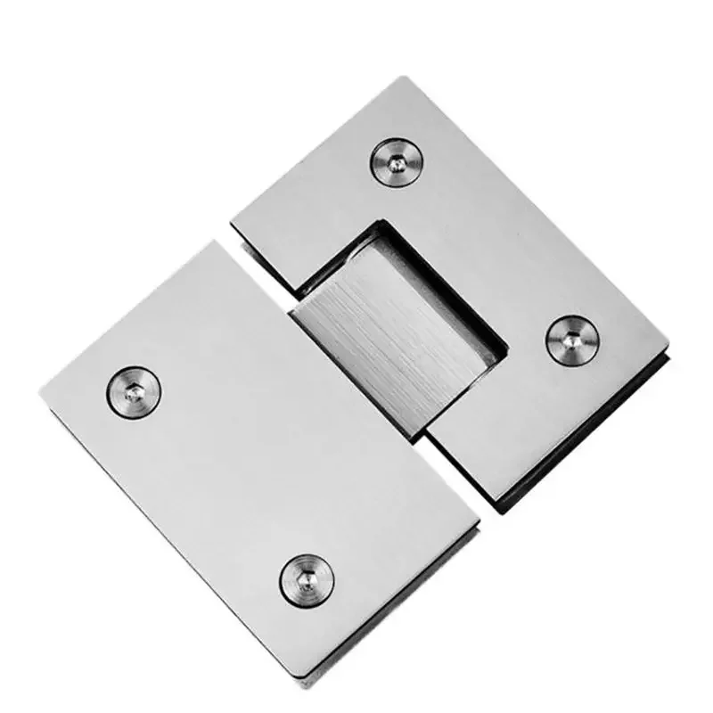 Heavy Duty 180 Degree Glass Door Hinge Clamp Wall Mounted Glass Shower Doors Hinge for 8-12mm Glass, Stainless Steel Brushed
