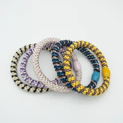 Set of 5 Colorful Elastic Hair Tie Bracelets (Color 20)