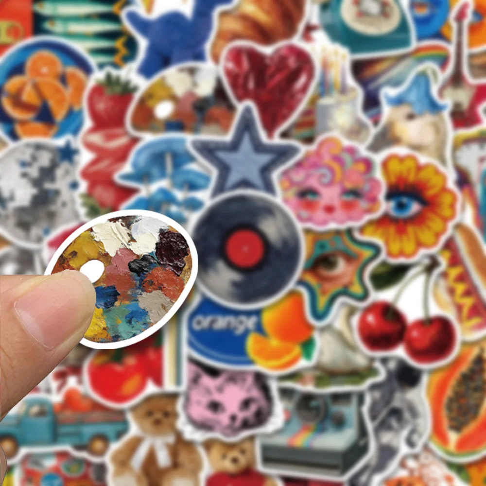 50개 빈티지 Y2K 스타일 시리즈 스티커, 휴대폰 케이스, 노트북, 물병, 스케이트보드 장 방수 스티커