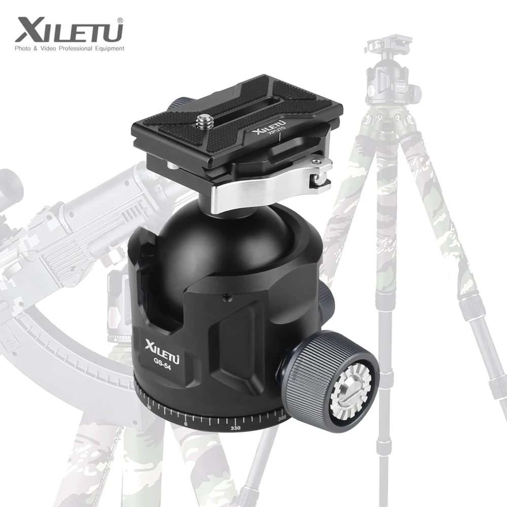 XILETU Aluminum Alloy Ball Head for Shooting Tripod Compatible with Arca Swiss and Picatinny for Hunting and Photography tripod ball head cold shoe ball head