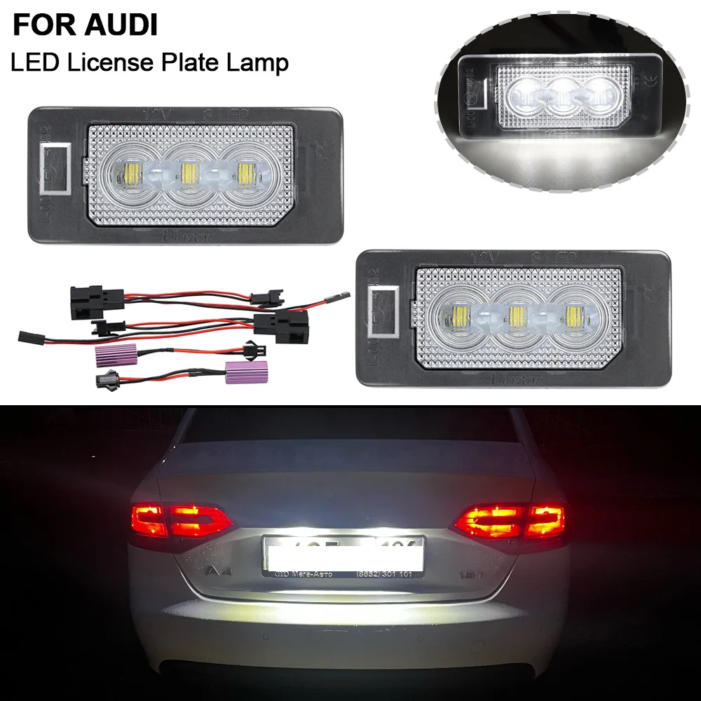 Plaque D'immatriculation De Voiture LED 6500K Lampe Compatible Avec