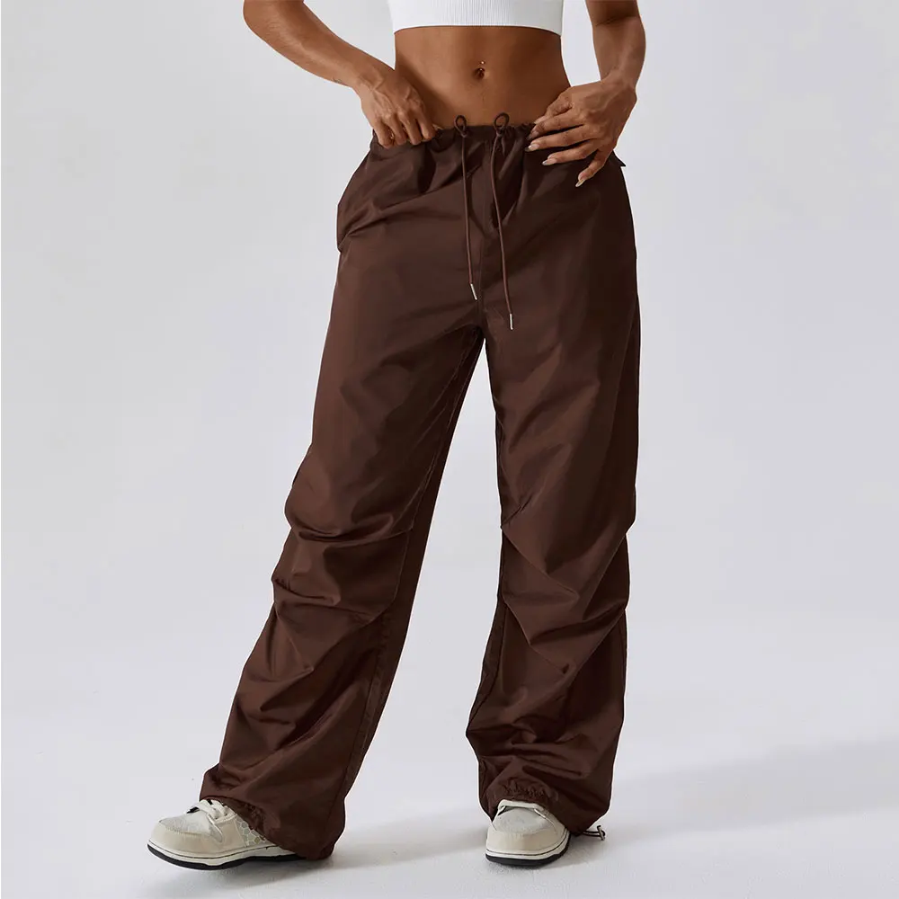 

Summer High Waist Quick Drying Sports Pants Women's Leggings Running Loose Straight Casual Pocket Cargo Pants Women