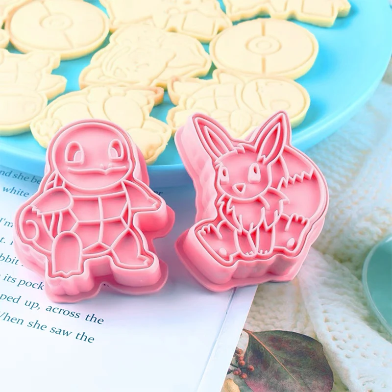 6Pcs Pokemon Mold Kawaii Anime Figure Pikachu Cartoon Afdrukken Cakevormen Kerst Verjaardag Geschenken Kinderen Speelgoed| | - AliExpress