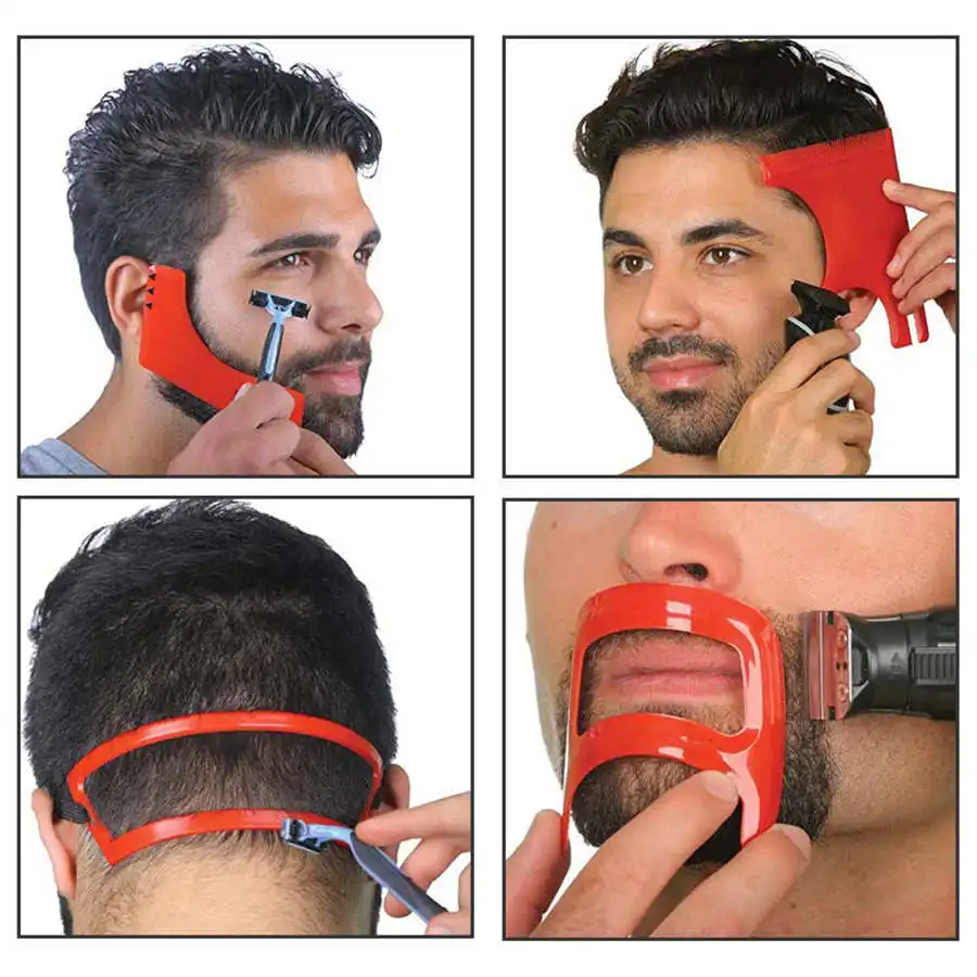 Beard shaping tool kit Shaving comb Hairline grooming Goatee shaping Neckline guide Template set