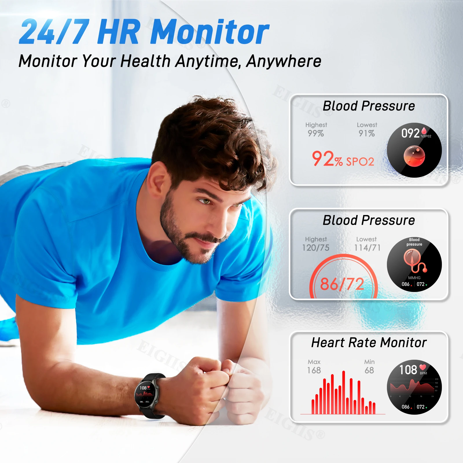 LaNikar New Smart Watch Men Bluetooth Call Full screen touch Sport Fitness Watch Heart Rate Monitor Smartwatch For IOS Android - Image 4