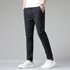 Mingyu Brand Spring Summer Stretch Pants Men Thin Elastic Waist Business Straight Classic Solid Color Black Casual Trouser Male 3