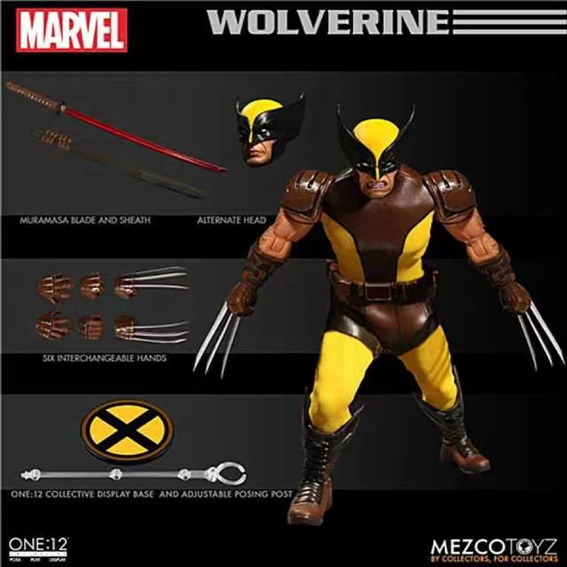 In Magazzino Originale Mezco One:12 Collective Wolverine Brown Wolverine Anime Action Collection Figure Model Toys