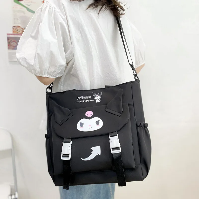 

Sanrio Kuromi Bag Shoulder Tote Gift Bag Canvas Crossbody Fashion Handbag Women Shopper Backpack Girl Schoolbag Student Bookbag