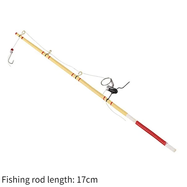 1:12 Dollhouse Miniature Metal Fishing Rod Model Doll Life Scene Decoration Mini boat Mini beach chair Gift Dolls Accessories 