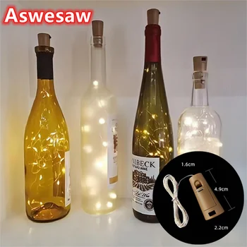 LED 와인 병 코르크, 1/2/3M 코르크 조명 요정 미니 문자열 조명 주류 병 공예 파티 웨딩 장식