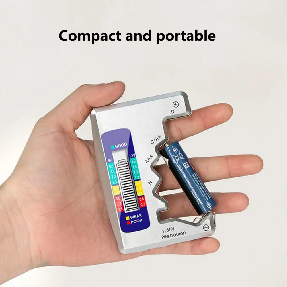 Battery Tester LCD Display Power Indicator No Batteries Required AAA AA 9V Battery Detector Home Use