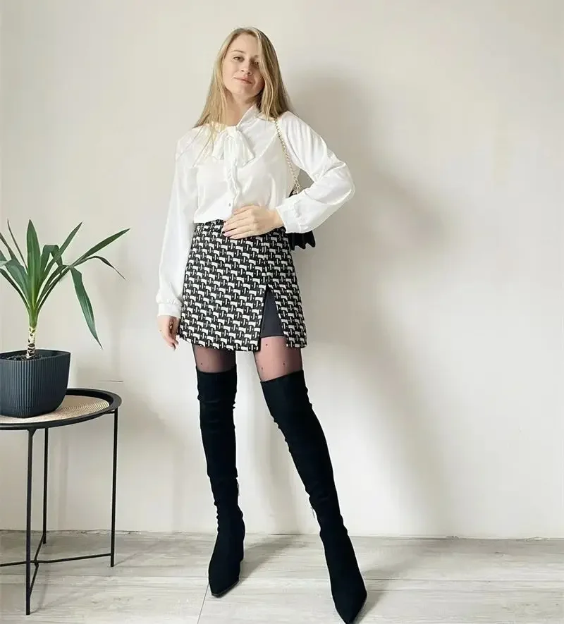 ZAROY Luxury Jacquard Mini Skirt Summer High Waist A-line