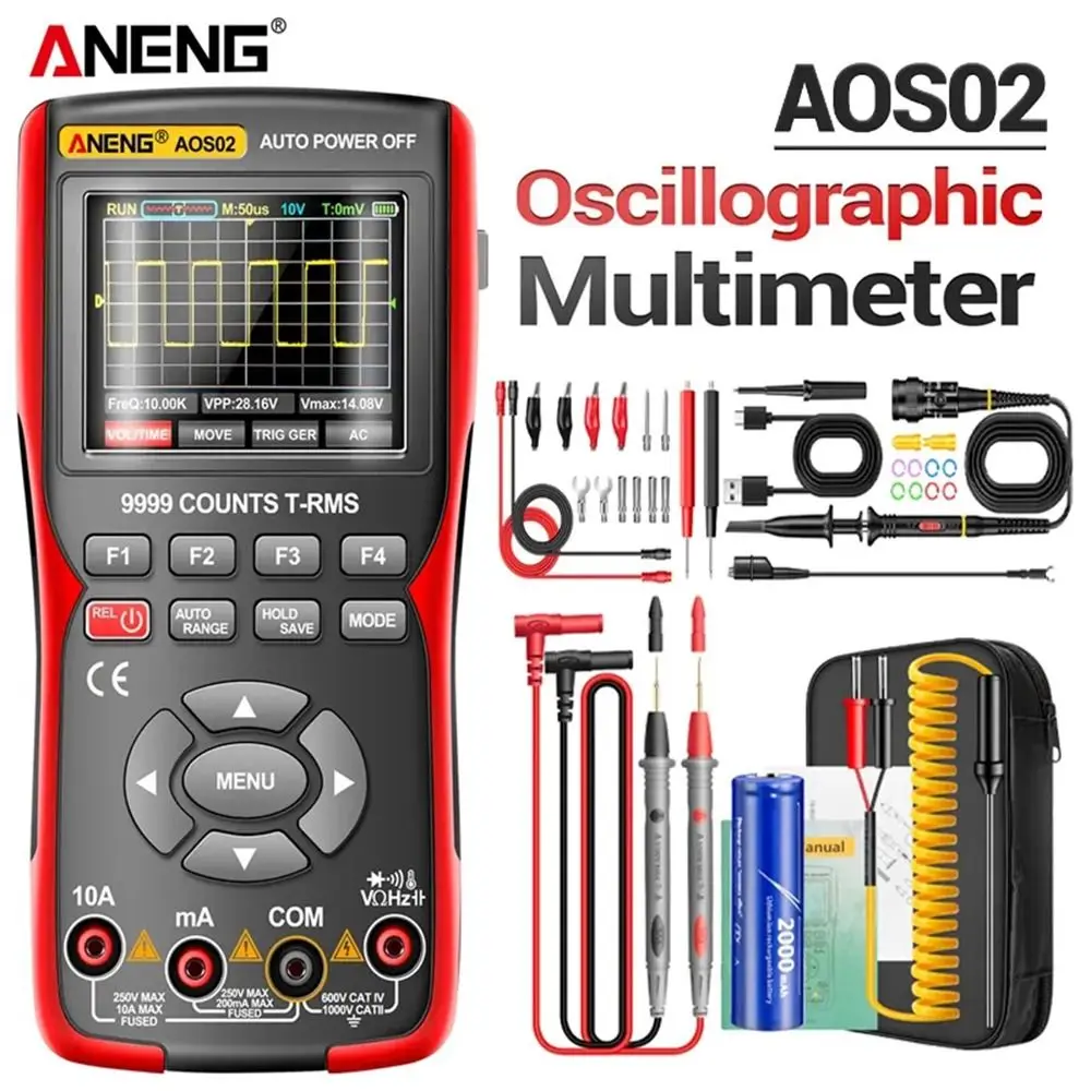 

Цифровой осциллограф ANENG AOS02, 10 МГц, 9999 отсчетов