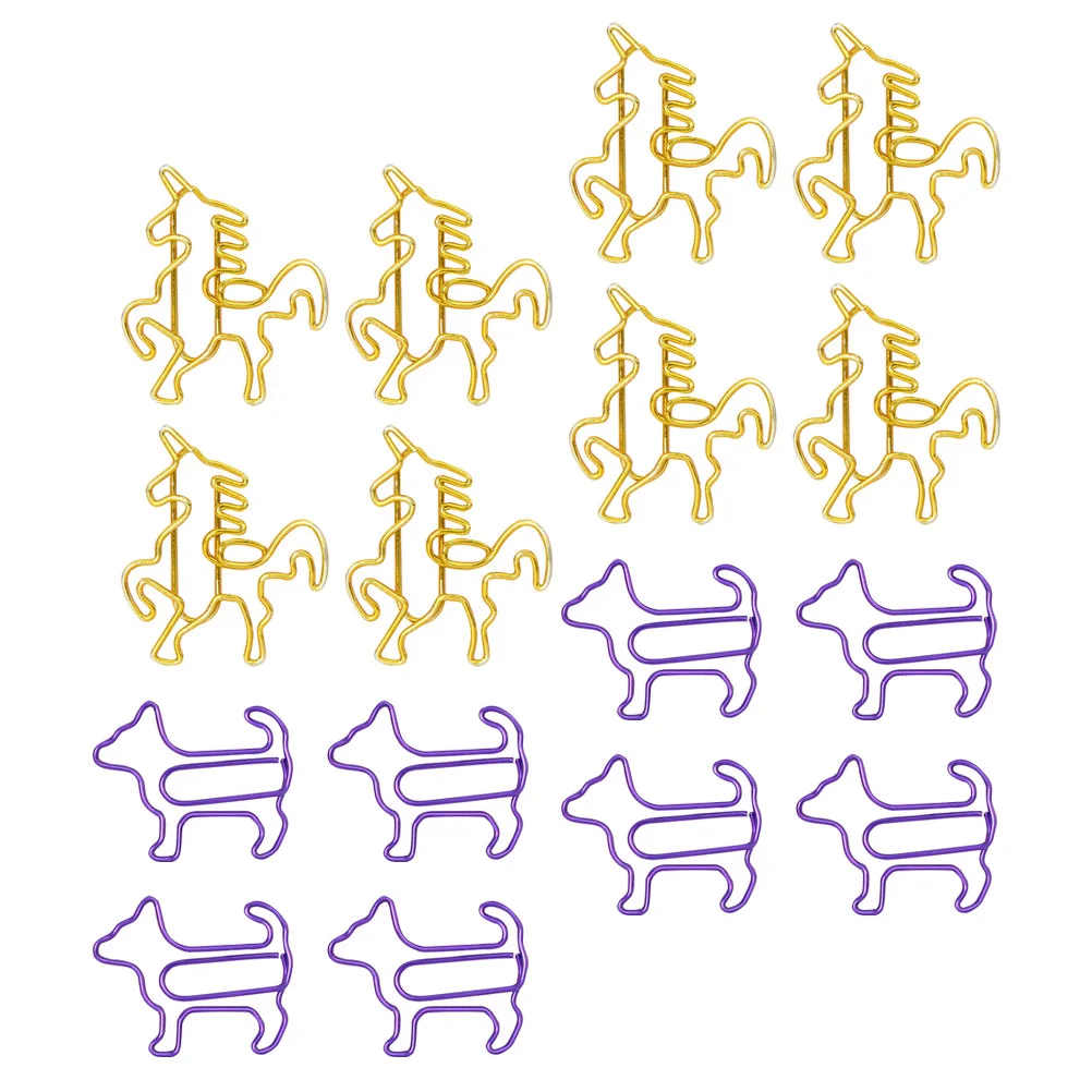 

20pcs Paper Clips Shape Paper Clips Clips Metal File Clips for School Office Accessories
